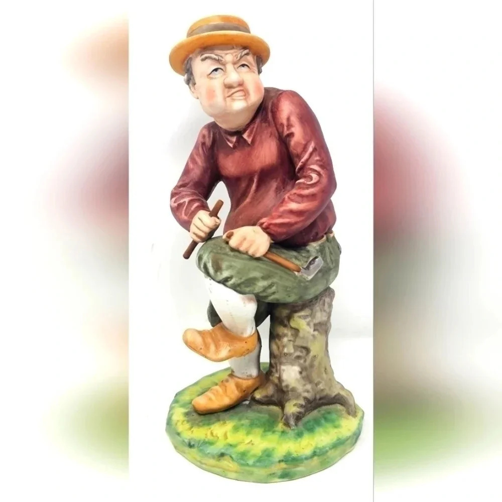 Royal Crown Arnart vintage ceramic golfer figurine breaking his club 2598